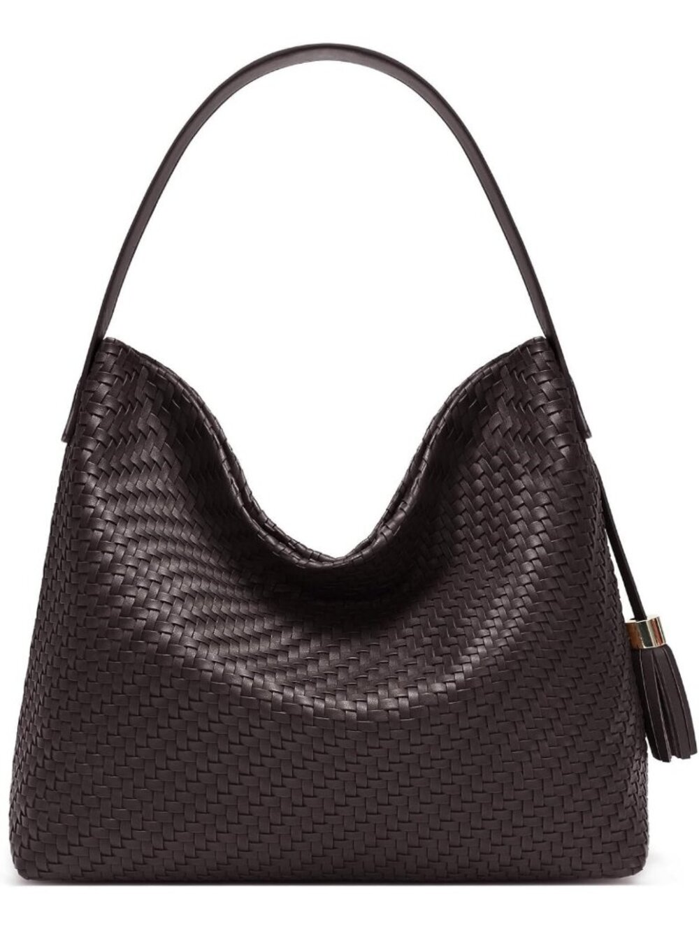 Stylish Large Woven Leather Tote Bag - Versatile Shoulder & Crossbody Purse